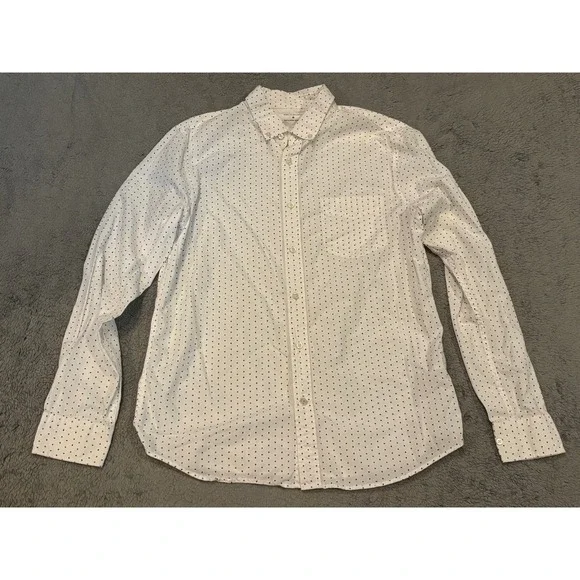 Banana Republic Luxe Poplin Mens Untucked Slim Fit Shirt White Playing Cards