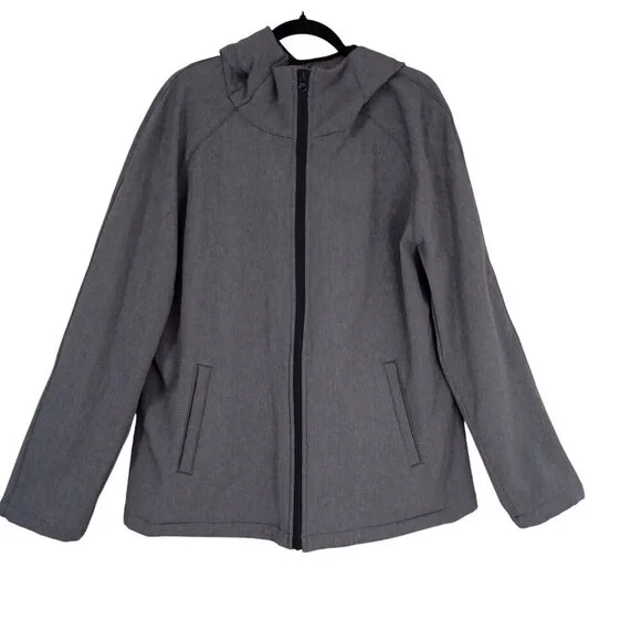 Banana Republic XL Gray Hooded Jacket With Full Zip & Pockets