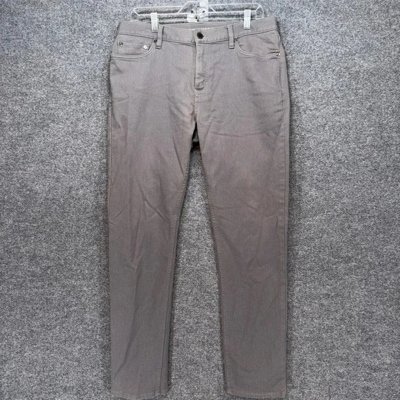 Banana Republic Traveler Pants Mens 33x32 Gray Slim Fit Stretch Chino Casual