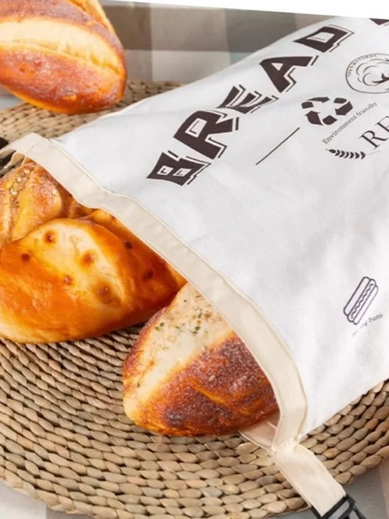 Bread Bags for Homemade Bread - 2 Packs XL Reusable Organic Beeswax Linen Cotton