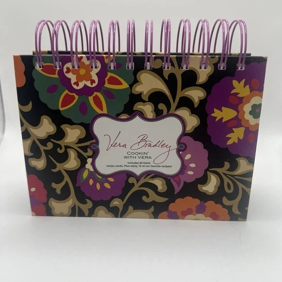 Vera Bradley NWOT Recipe Holder Cookin' With Vera 80 Blank Cards 16 Fave Recipes