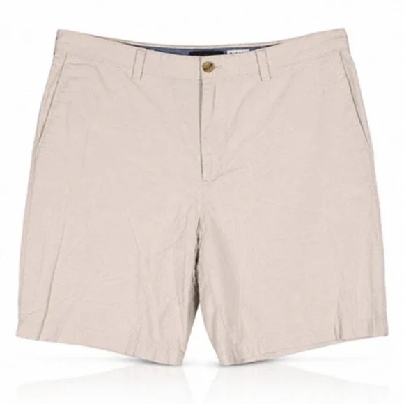 Banana Republic Aiden Shorts Mens 38 Beige Linen Cotton Chino 10 Inseam