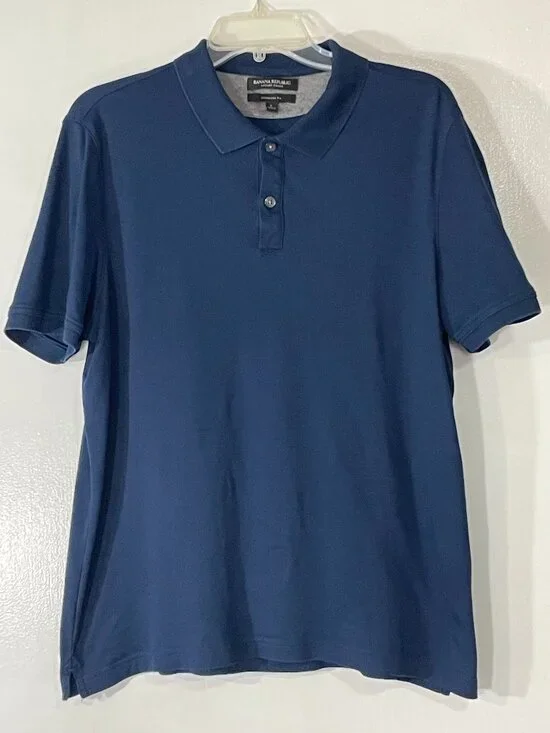 Banana Republic Men’s Navy Luxury Touch Polo Size L Standard Fit Cotton