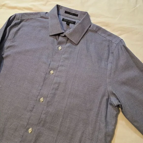Banana Republic Men's Navy Button Down Shirt Slim Fit 16.5