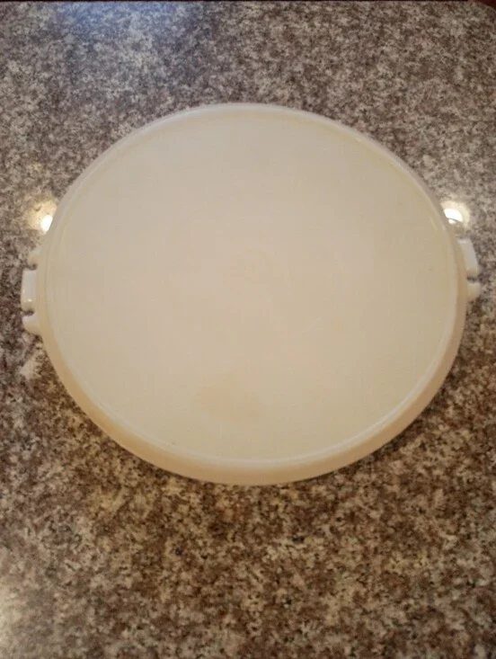 Vintage Tupperware Plastic Round Food Storage Container - Cream