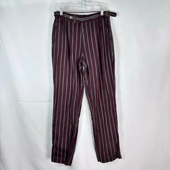 BR Athletics Marzotto Havana Fabric Wool Blend Pinstripe Trousers Mens Size 28