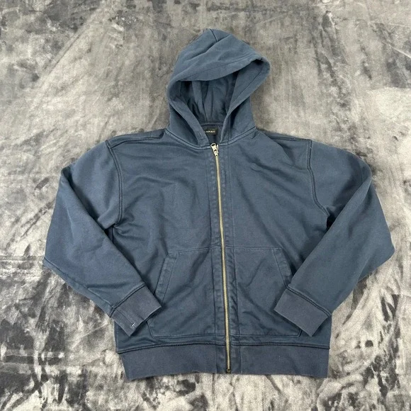 Banana Republic Full Zip Hoodie Mens XS Blue Cotton Blend Fleece Sweatshirt
