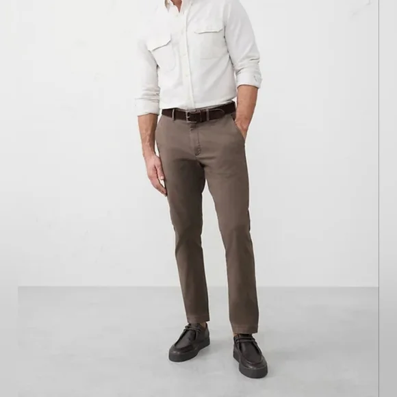 Banana Republic Dress Trouser Pants Mens Tan Slim Fit Easu Care 32x32