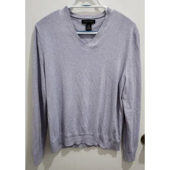 Banana Republic Luxury Silk Cotton Cashmere Blend‎ Lavender Sweater Men's Size L