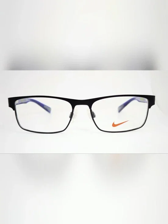 Nike Youth. Black metal front, Royal Blue Temples With Lime Green Swoosh.
