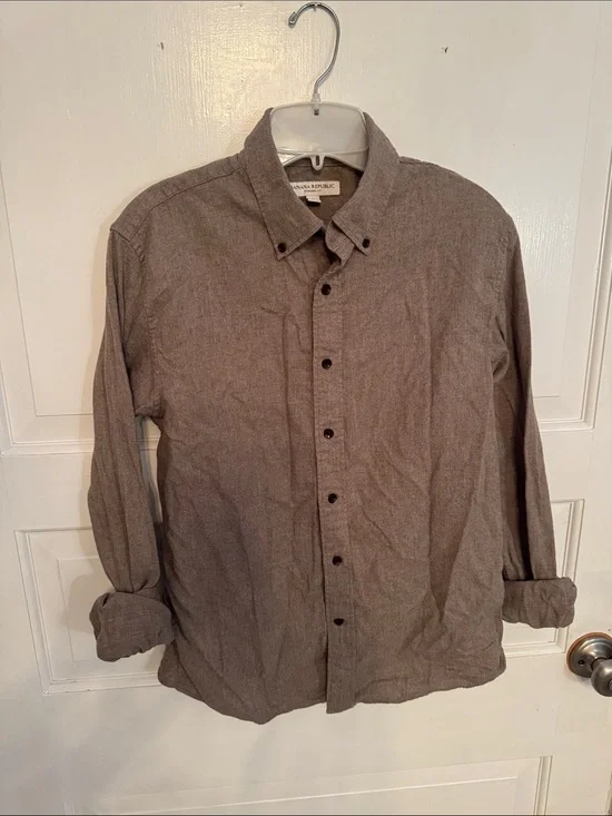 Banana Republic Light Taupe Button-Down Shirt
