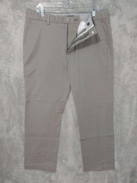 Banana Republic Pants Mens 36x30 Gray Aiden Chino Techmotion Flat Front Stretch