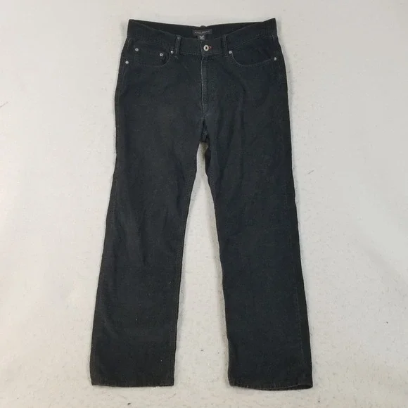 Banana Republic Pants Mens 34x30 Black Corduroy Straight Fit 100% Cotton Cords
