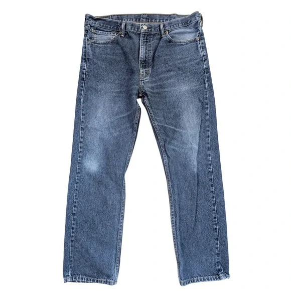 Levi's 505 Regular‎ Fit Straight Leg Blue Wash Denim Jeans Men's 38x32