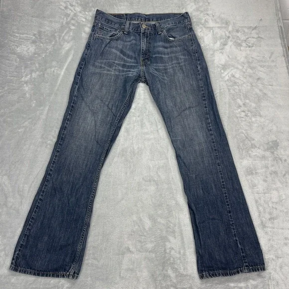 Levi's Jeans Mens 33x32 Blue Denim 527 Whiskered Americana Slim Bootcut Grunge