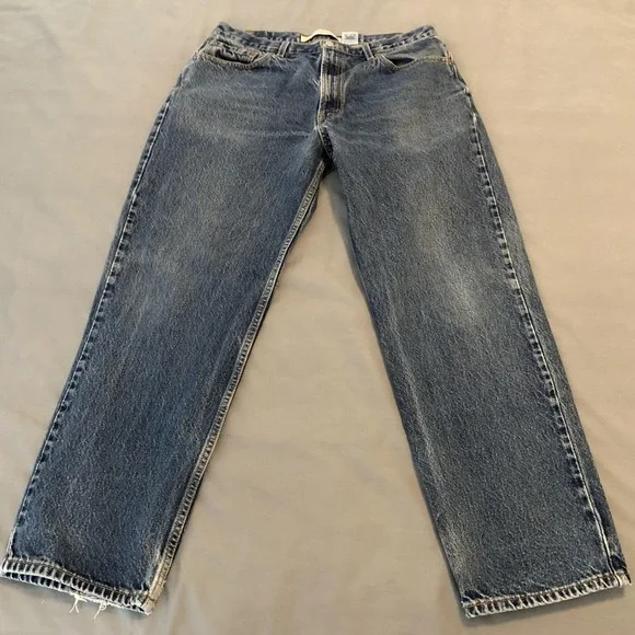 Levis 550 Jeans Mens 35x29 Blue Relaxed Fit‎ Tapered Leg Denim Distressed Pants