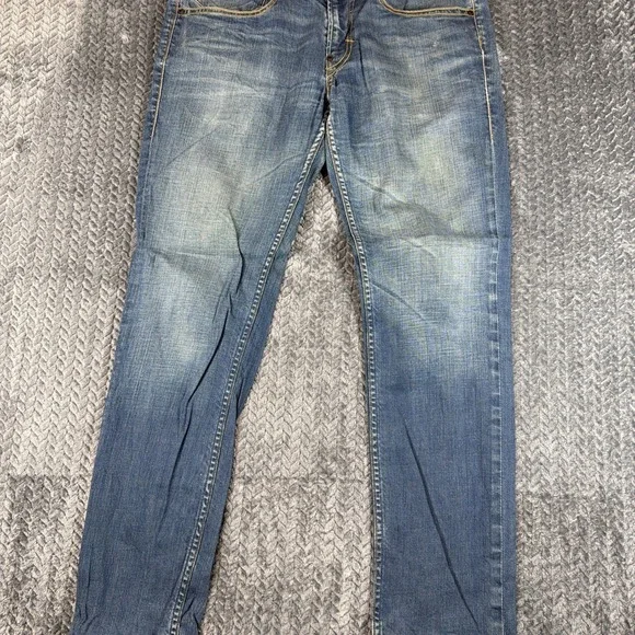 Levis 519 Jeans W34 L32 Mens Blue Super Skinny Fit Stretch‎ Denim
