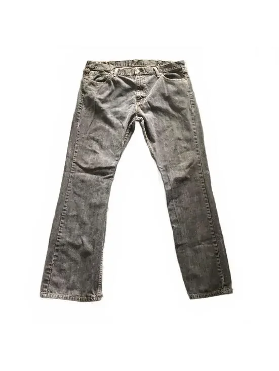 Levi's Dark Gray/Black Denim Jeans Straight Fit 40 x 32