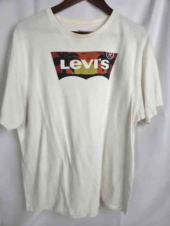 Levi's Men's Cream Graphic Logo T-Shirt