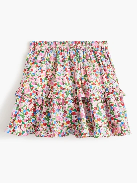 Crewcuts Pink Red Green Blue Yellow Floral Pleated Skirt. SIZE 10