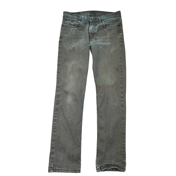 Levis 511 Slim Fit Jeans 32x32 Olive Green Faded Denim Pants Distress Workwear