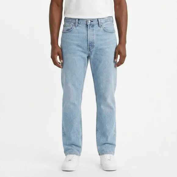 Levi's 505 Blue Light Wash Straight Leg Jeans Solid Men See Measurements