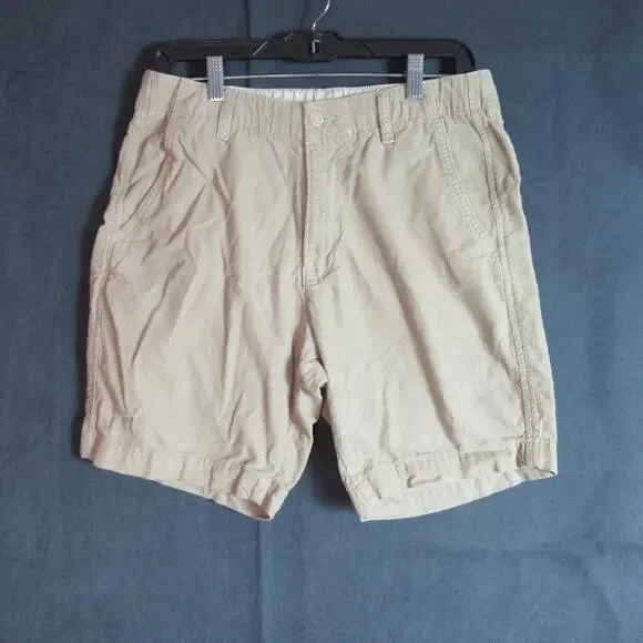 Levi’s XX Chino EZ Shorts Mens Small Beige Corduroy Elastic Waist Casual Hiking