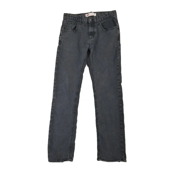 Levi's 511 jeans youth size 16 28 x 30 skinny straight black stretch denim pants