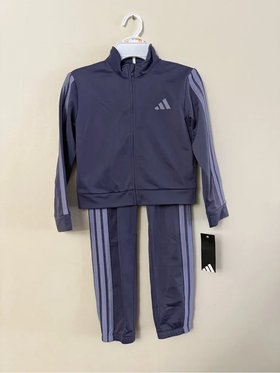 adidas Purple Youth Track Jacket and Pants Set