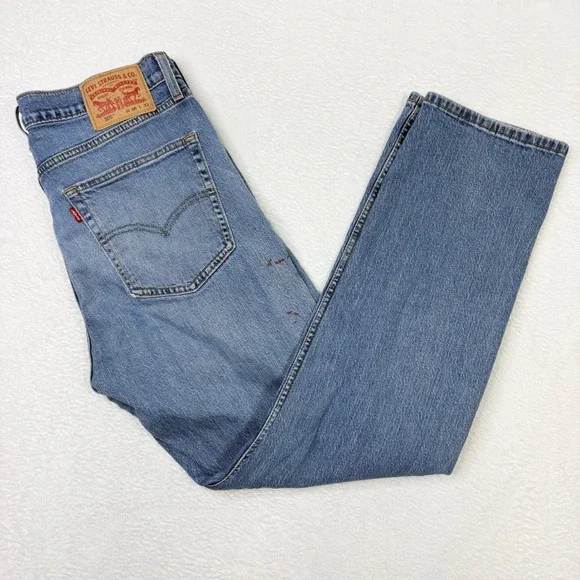 Levis 505 Regular Fit‎ Mens Jeans 36x32 Light Wash Blue Stretch 00505-2958