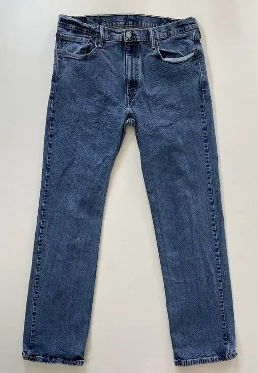 Men's Levi's 514 Blue Denim Jeans Slim Straight Leg Mid Rise 38x32