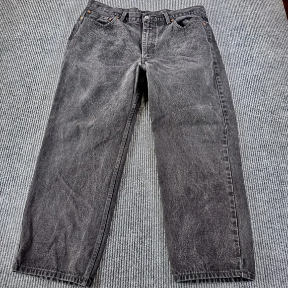 Levis 550 Relaxed Fit Faded Black Denim Jeans Mens 40x30 CW-0423 3757