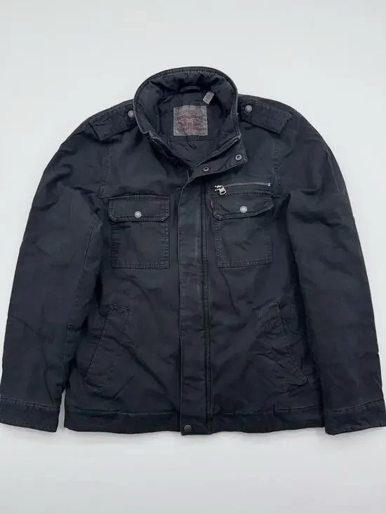 Levi's Two Pocket Military Insulated Cotton Jacket - Black - Men's Size Medium