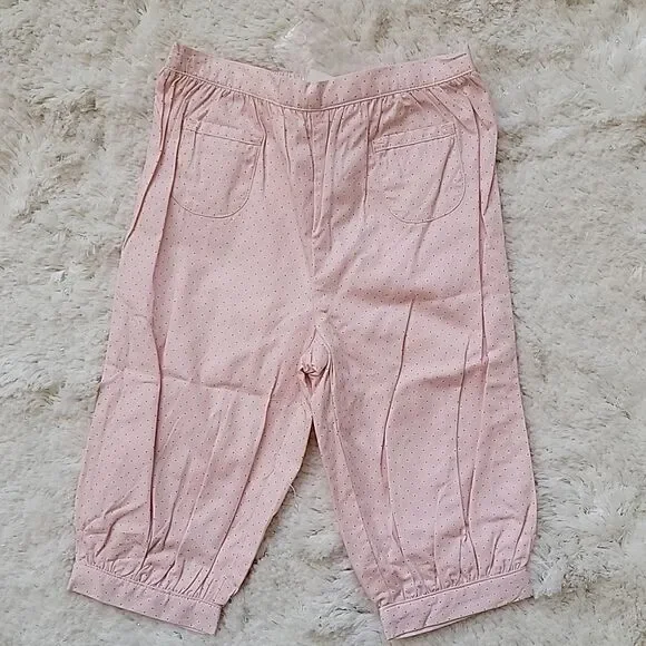 JANIE AND JACK PINK POLKA DOT PANTS, SIZE 6-12 MONTHS - NEW!