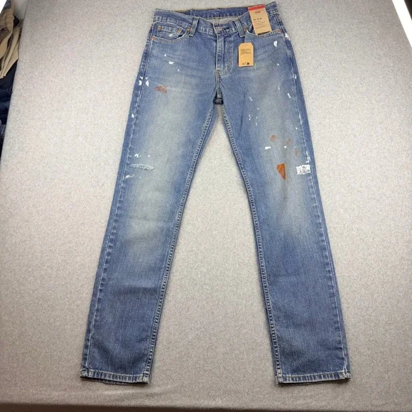 NWT Levis 511 Slim Fit Jeans Mens 30x32 Paint Splatter Distressed 04511-5534
