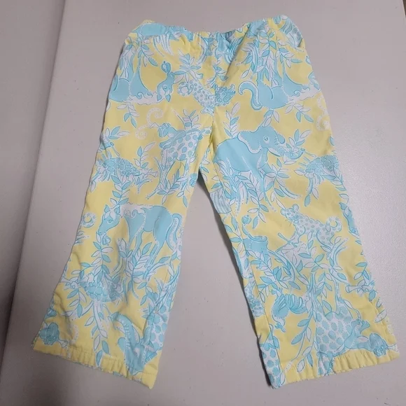 Lilly Pulitzer Vintage Animal Safari Girls Capri Pants Size 6X.