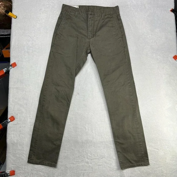 Levi's Slim Fit Chino Pants Men Olive Green Cotton Twill Classic Pockets - 29X30