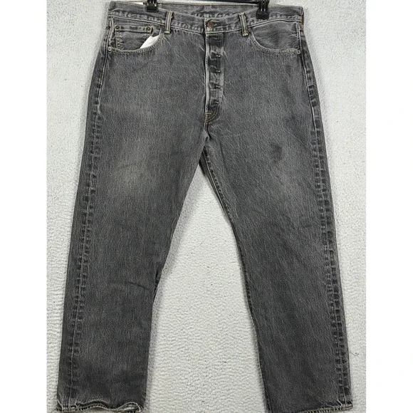 Levis 501 XX Jeans Mens 40X32 Faded Black Original Straight Leg Distressed Denim