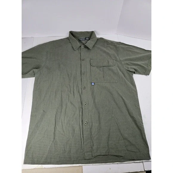 Vintage Levis Silver Tab Shirt Mens‎ L large Green Striped Short Sleeve Cotton