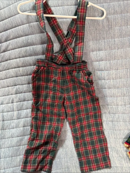 Florence Eiseman Red and Green Plaid Overalls