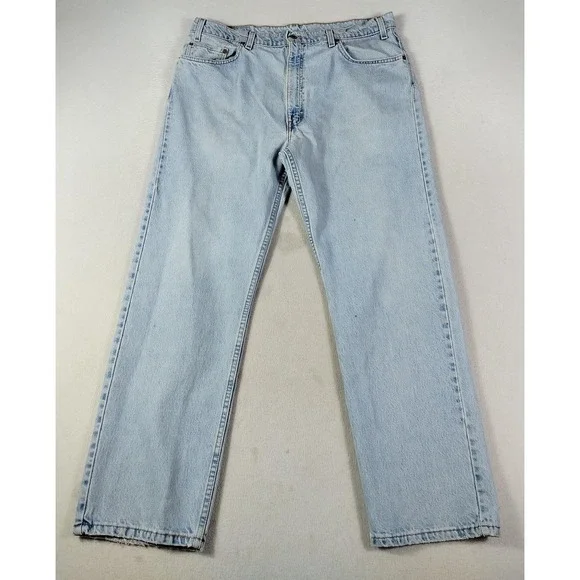 Vintage Levis 505 Jeans‎ Mens 40x30 Light Wash Blue Straight Leg USA Denim