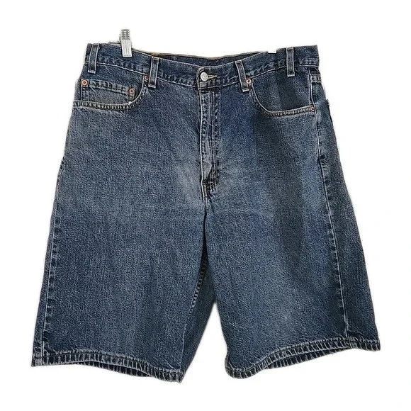 Levi's 550‎ Men's Blue Denim Shorts Distressed Relaxed Fit Size 36