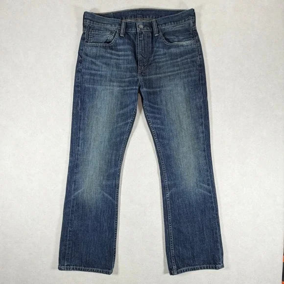 Levis 527 Slim Bootcut Mens Jeans 34x30 Medium Wash Blue Denim Western Fade