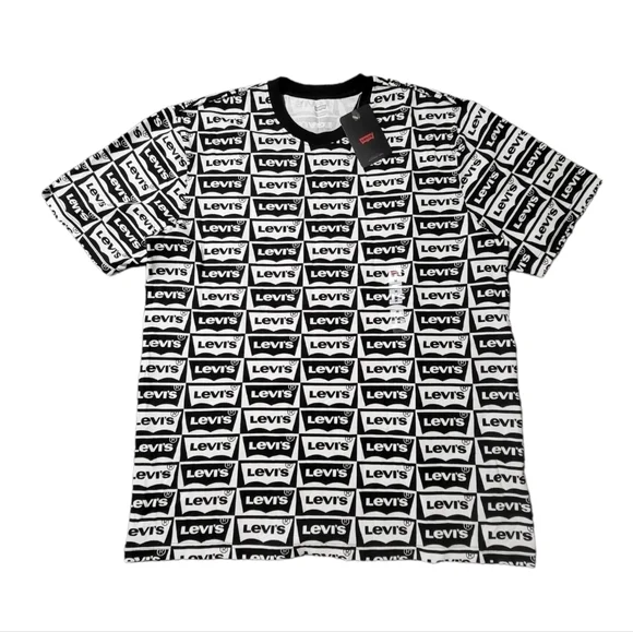 Men's Levis All Over‎ Print Short Sleeves Relaxed Fit Tee Shirt