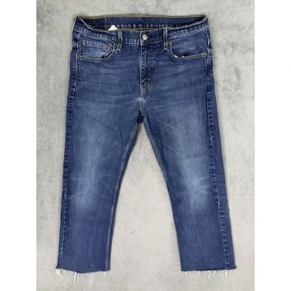 Levis 569 Jeans Mens 32x28** Blue‎ Straight Relaxed Medium Wash Denim Altered**