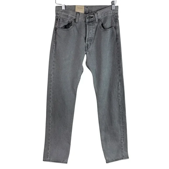 NEW Levis Mens 501 Original Jeans (Actual 28x31) Button Fly Gray Denim $69‎