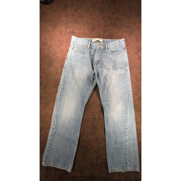 Levis 514 Slim Straight Jeans Mens‎ 33x30 Light Wash Blue Denim 100% Cotton