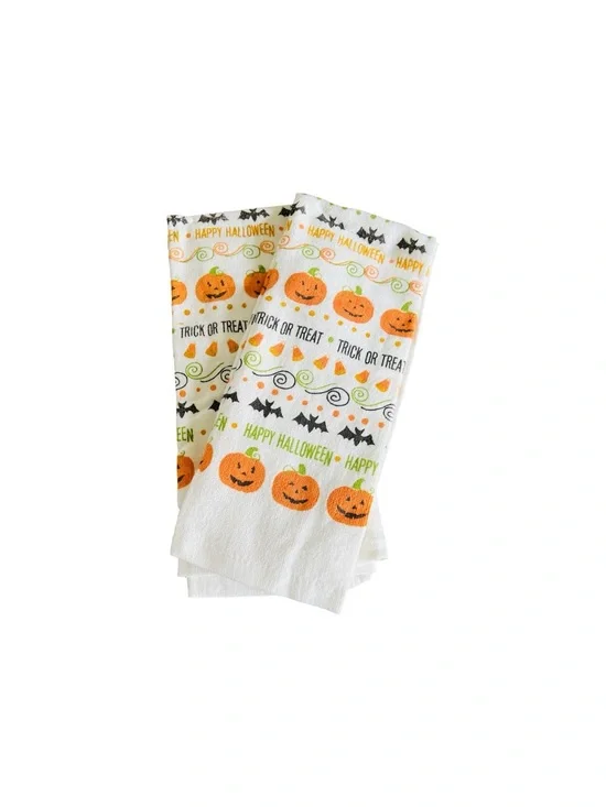 Retro Happy Halloween Kitchen Towels | Set of 2
