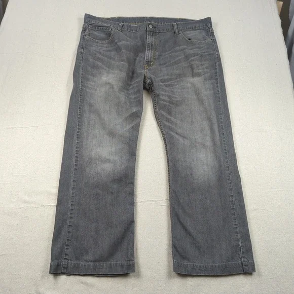 Levis Jeans Mens 44x28* Gray 527‎ Boot Cut Western Cowboy Faded Hemmed