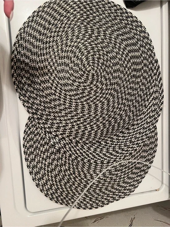Black and White Braided Round Placemats - Set of 6